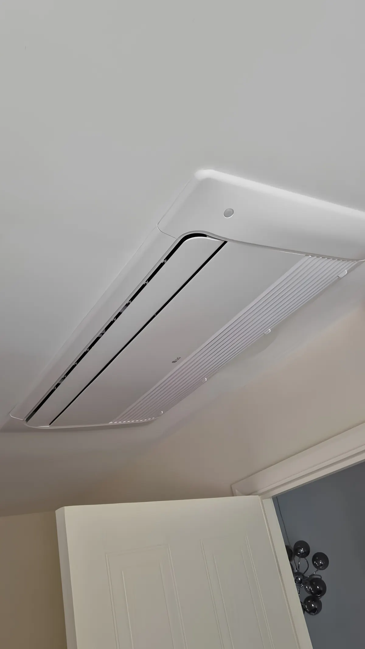 Air conditioning installation work in progress on a London property